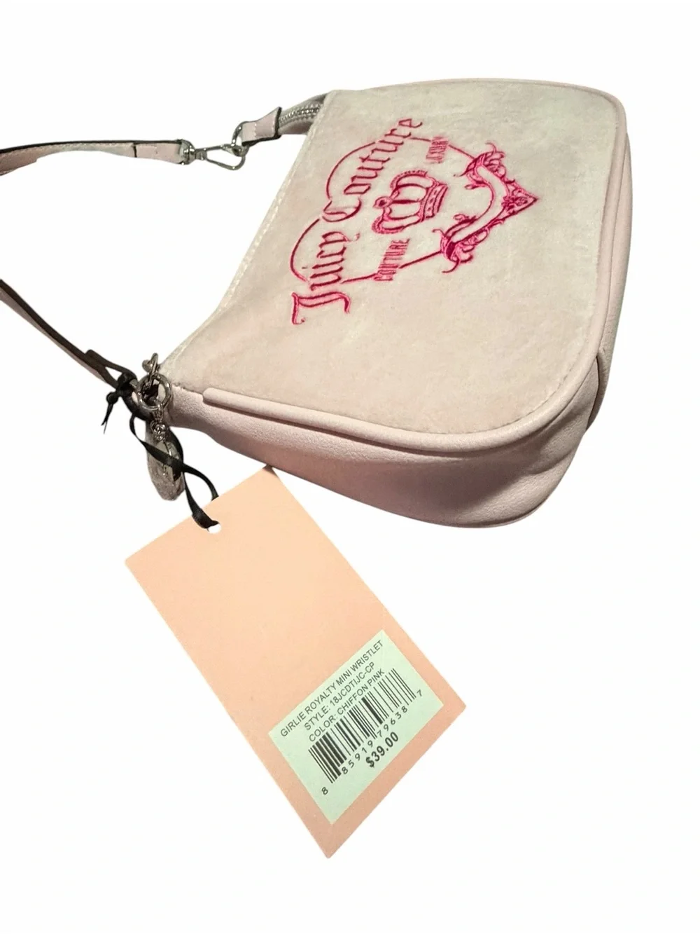 Juicy Couture Pink Velvet Royalty Wristlet